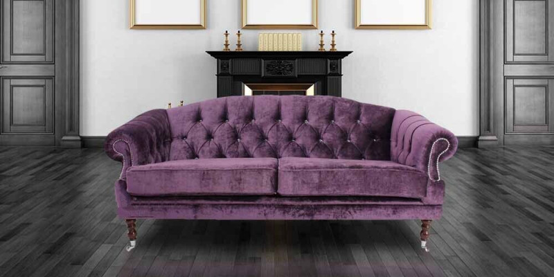 Barock Rokoko Sofa Couch Textil Samt Chesterfield - Designer Couchen  Sofá de estilo barroco rococó en textil de terciopelo Chesterfield - Sofás de diseñador