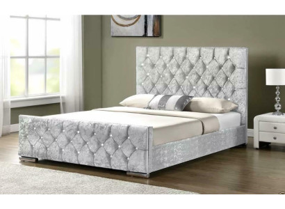 Cama doble Chesterfield de diseñador blanco, camas de lujo para dormitorio.