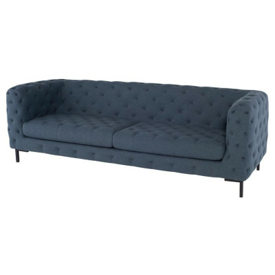 Sofá Chesterfield moderno de 3 plazas en gris para la sala de estar elegante.
