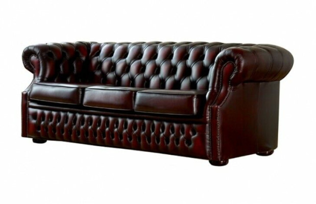 Sofá Chesterfield de cuero tapizado, juego de sofás de 3 plazas nuevo.