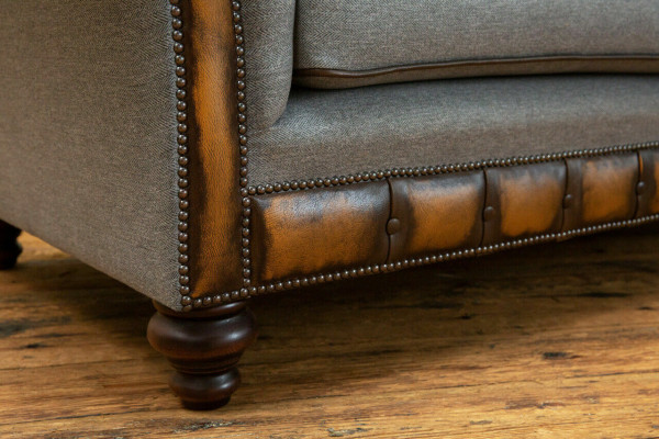 Sofá de tela Chesterfield gris, sofá, sofás, tela, nuevo, tapicería.