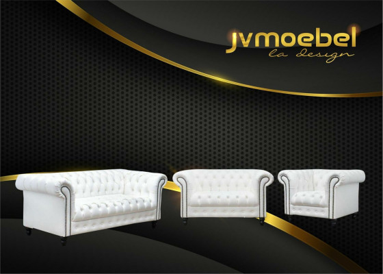 Sala de estar Chesterfield diseño conjunto de sofá de muebles sofá 3-2-1 plazas sofás