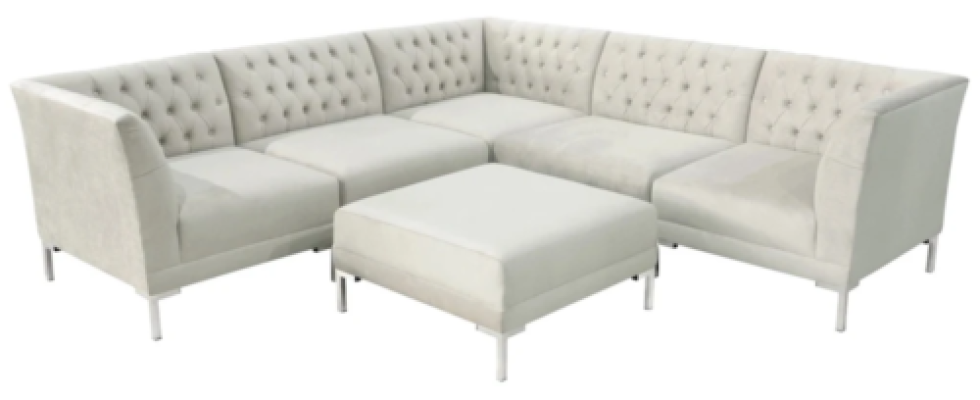 sofá esquinero beige champán blanco sofá chesterfield textil muebles de lujo sofá de esquina