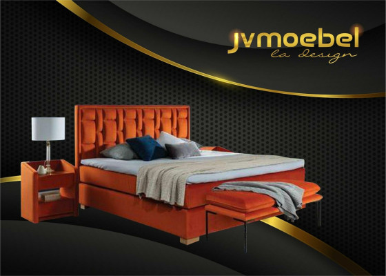 Conjunto de dormitorio de cama doble Chesterfield de terciopelo con mesitas de noche 3 piezas.