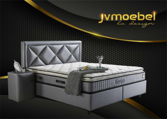 Conjunto de cama de lujo de 3 piezas con mesita de noche, muebles, colchón, estructura de cama nuevo.