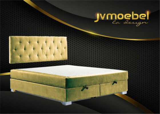 Cama de lujo con somier tapizado, para dormitorio doble de 140, 160 o 180 x 200 cm.