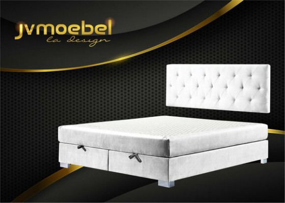 Cama de lujo con somier tapizado, para dormitorio doble de 140, 160 o 180 x 200 cm.