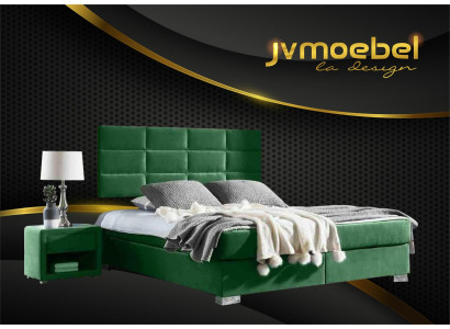 Dormitorio de lujo con cama Boxspring de tela de muebles dobles de 140 160 180 x 200 cm.