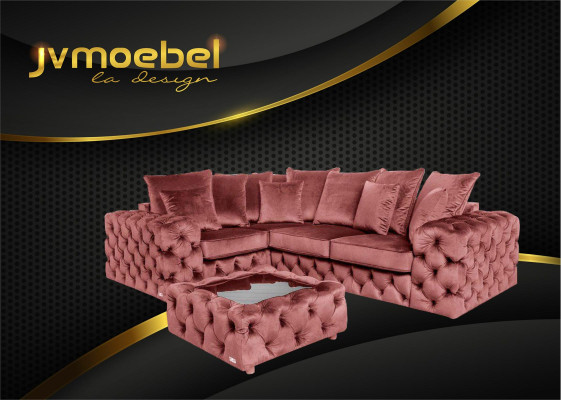 Chesterfield sofá esquinero esquinero Sofá de esquina Tapizado Esquina Juego de salón Sofás Sofá Terciopelo Nuevo
