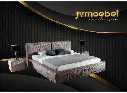 Cama de diseño de lujo para el dormitorio, tapizada en terciopelo, muebles, camas, tela, textil, nuevo.