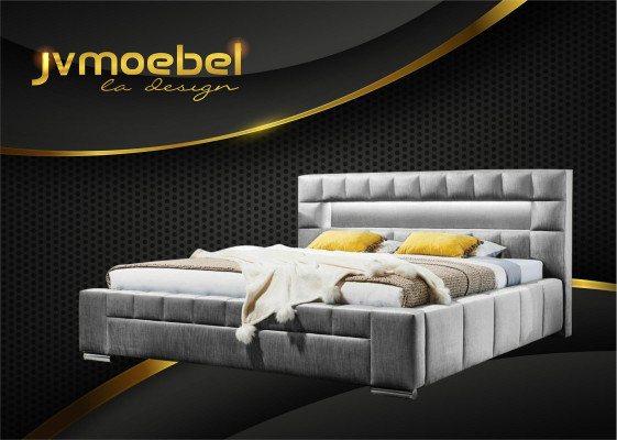 Cama con iluminación LED Dormitorio Diseño Muebles Modernos Camas de lujo Dobles