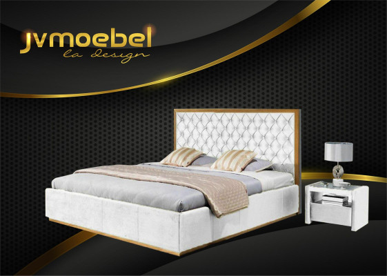 Tejido de cama Diseño de dormitorio Muebles modernos de lujo Marco de cama de 140x200.