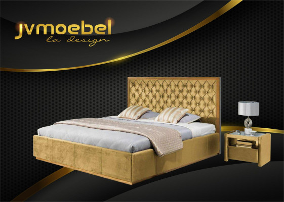Tejido de cama Diseño de dormitorio Muebles modernos de lujo Marco de cama de 140x200.