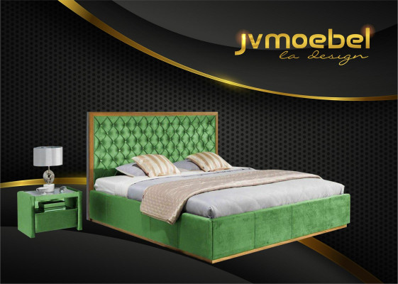 Tejido de cama Diseño de dormitorio Muebles modernos de lujo Marco de cama de 140x200.