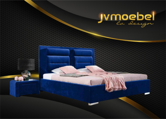 Cama de lujo con somier tapizado de diseño doble, camas verdes de hotel en muebles de dormitorio.