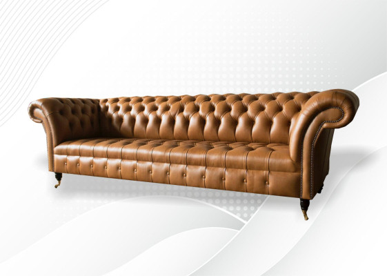 Sofá de diseño Chesterfield tapizado moderno en tela con 4 plazas para dormir, nuevo