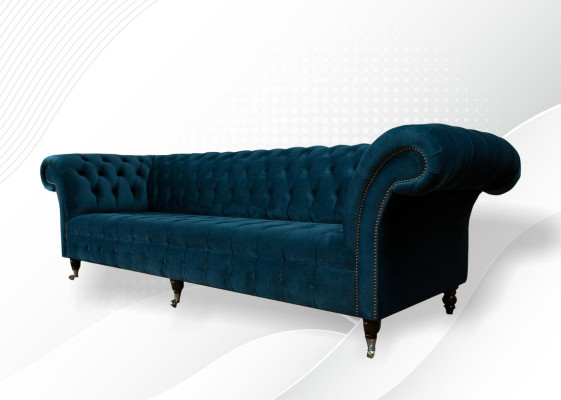 Sofá de diseño Chesterfield tapizado moderno en tela de 4 plazas con cama