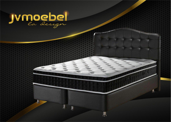 Cama muebles de dormitorio en cuero de lujo moderno camas estilo Chesterfield Boxspring nuevo.