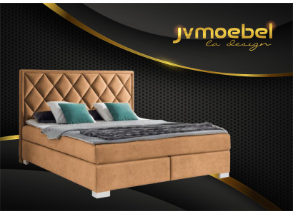 Cama de lujo Boxspring tela Hotel beige Camas Dormitorio Muebles Diseño Doble
