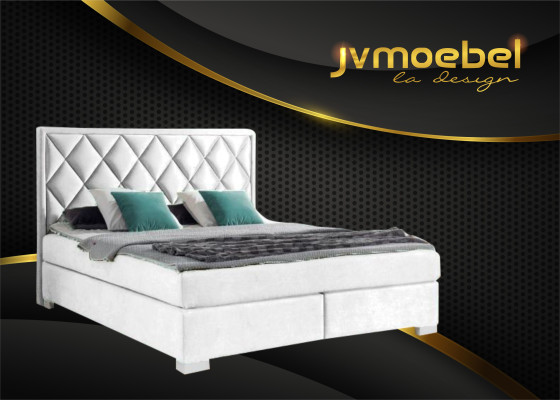 Cama de lujo Boxspring tela Hotel beige Camas Dormitorio Muebles Diseño Doble