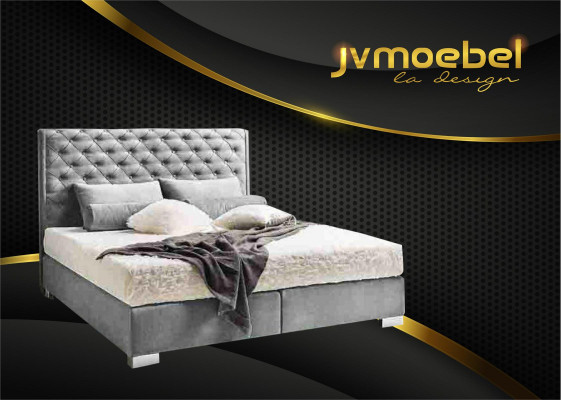 Chesterfield cama somier textil dormitorio muebles de cama modernos tela nueva.
