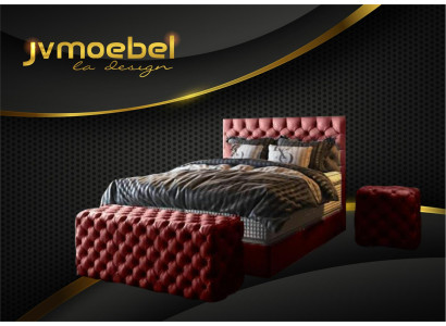 Cama de lujo Boxspring cama Dormitorio Camas Diseño Muebles Terciopelo Colchón Completo
