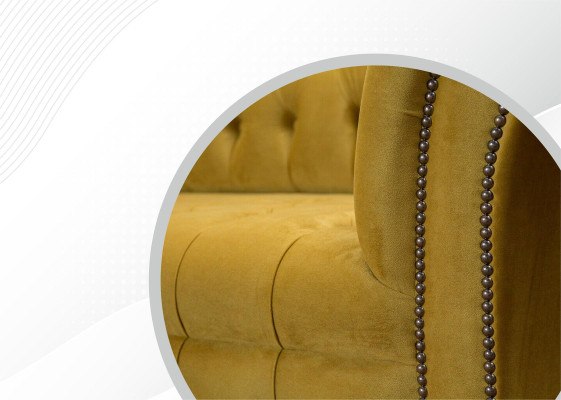 Sofá XXL Chesterfield 225 cm Tapizado Sofás de 3 Plazas Cuero Textil Tela Nuevo