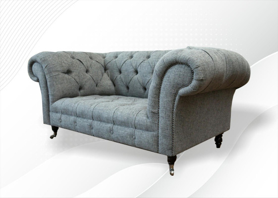 Diseño Chesterfield de lujo, sofá de cuero en tela conjunto de asientos.