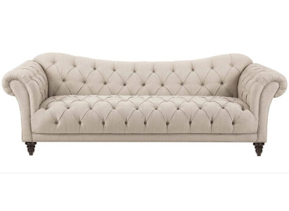 Sofá beige con botones, sofá Chesterfield acolchado, sofá de asientos, sofás de lujo nuevos.