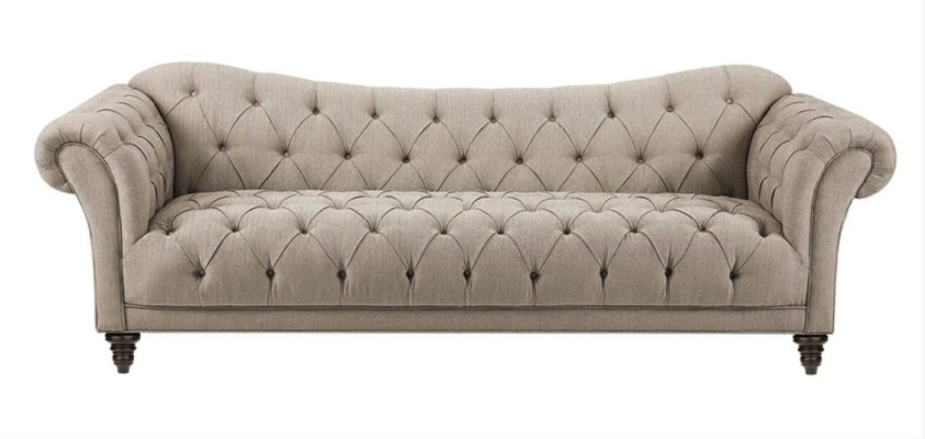 Sofá beige con botones, sofá Chesterfield acolchado, sofá de asientos, sofás de lujo nuevos.