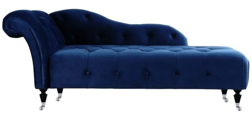 Elegante reposeras Chesterfield con botones de terciopelo Chaise longue