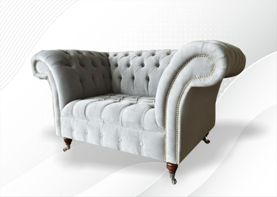Chesterfield Sillón Sofá Tela Sofás 1,5 plazas 1 plaza