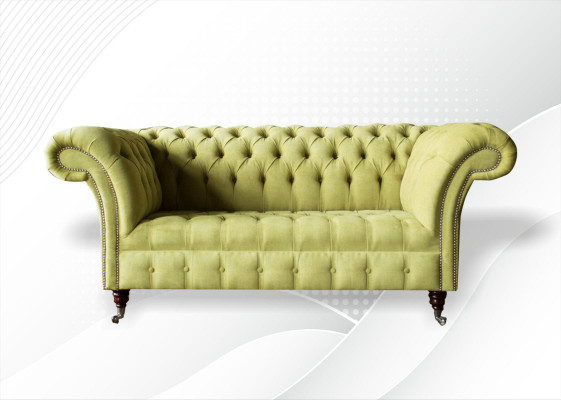 Sofá de 2 plazas Chesterfield tapizado Sofás de diseño para la sala de estar de tela nueva.