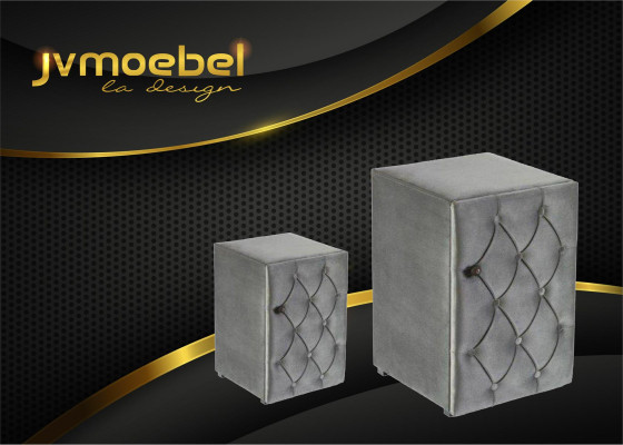 Mesitas de noche modernas 2x de diseño Chesterfield textil dormitorio mesitas de noche nuevas.