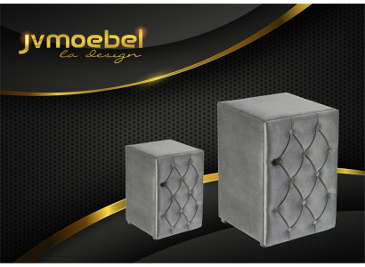 Mesitas de noche modernas 2x de diseño Chesterfield textil dormitorio mesitas de noche nuevas.