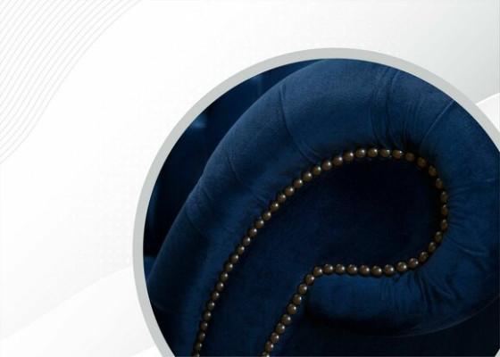 Diseño Chesterfield Sofagarnitur Sofá de 2 plazas Textil Azul Sofás Tapizados Azules