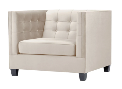 Sillón Chesterfield moderno de tela blanca de loft creativo muebles nuevos sala de estar.