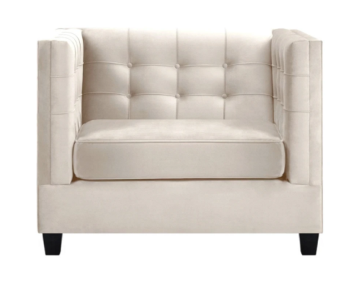 Sillón Chesterfield moderno de tela blanca de loft creativo muebles nuevos sala de estar.