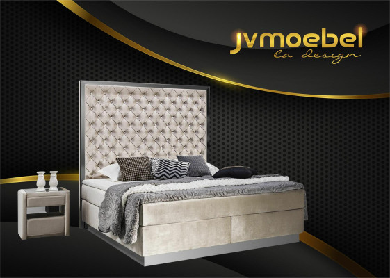Cama completa Boxspring camas de diseño de lujo Muebles de dormitorio de acero inoxidable