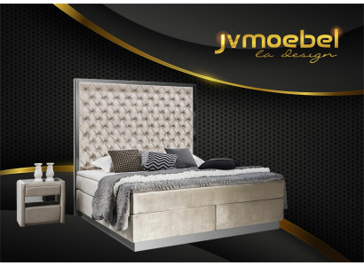 Cama completa Boxspring camas de diseño de lujo Muebles de dormitorio de acero inoxidable
