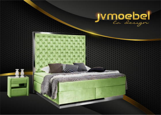 Cama completa Boxspring camas de diseño de lujo Muebles de dormitorio de acero inoxidable