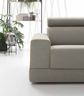 Diseño sofá gris de 3 plazas para sala de estar, sofá de tela, sofá acolchado alfitalia.
