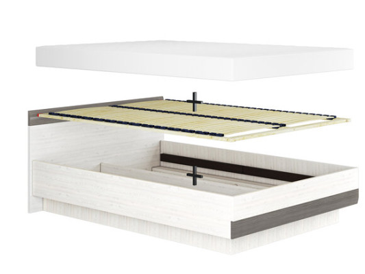 Dormitorio Cama de madera Cama Camas Estilo hotel Macizo Nuevo 140x200cm