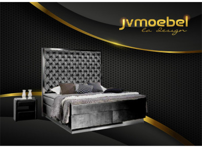 Cama tapizada modelo Boxspring de tela muebles camas cama textil dormitorio diseño Chesterfield.