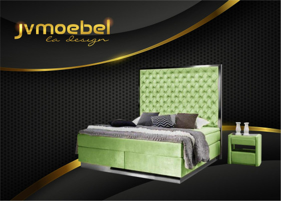 Cama tapizada modelo Boxspring de tela muebles camas cama textil dormitorio diseño Chesterfield.