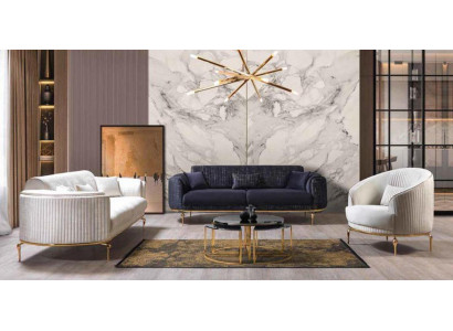 Juego de muebles de lujo conjunto de 3 + 3 + 1 asientos de sofá de madera conjunto de sofás sillón sofá