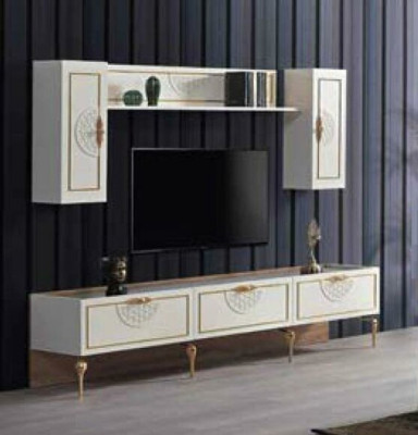 Conjunto de comedor: mesa de comedor 4 sillas, cómoda, grupo de mesa 8 piezas.
