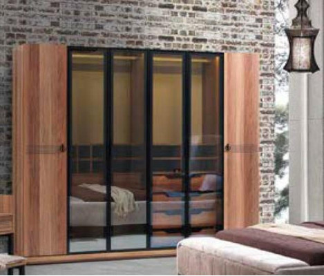 Armario de lujo Muebles del dormitorio Armarios con puertas de cristal