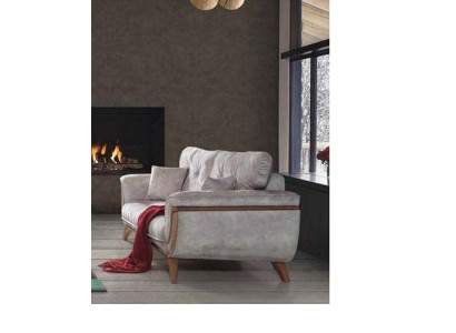 Sofá moderno de tres plazas de lujo, muebles tapizados, sofás grises.