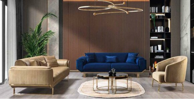 Sillón sofá moderno Relax de tela Lounge, asiento de lujo de poliéster.